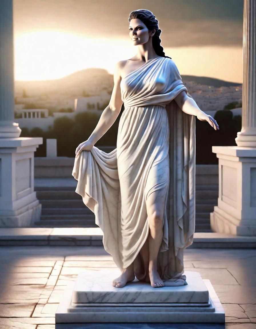 Another white Greek marble statue of a beautiful Catherine Zeta Jones