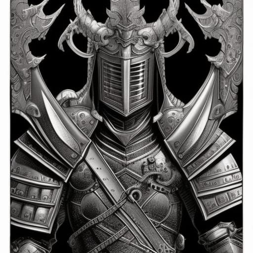 Gothic Emperor in Black Knight Armor: Comic Art