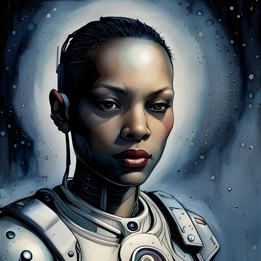 Iridescent Metal Cyborg Inspired by Enki Bilal