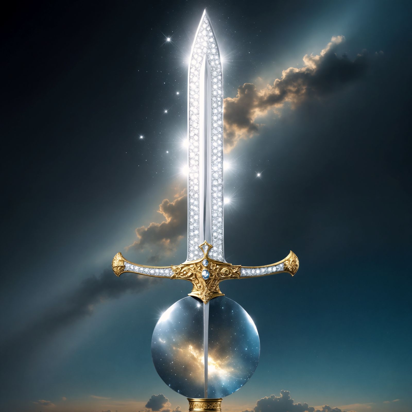 Enchanted Diamond Sword Reflecting Galaxy