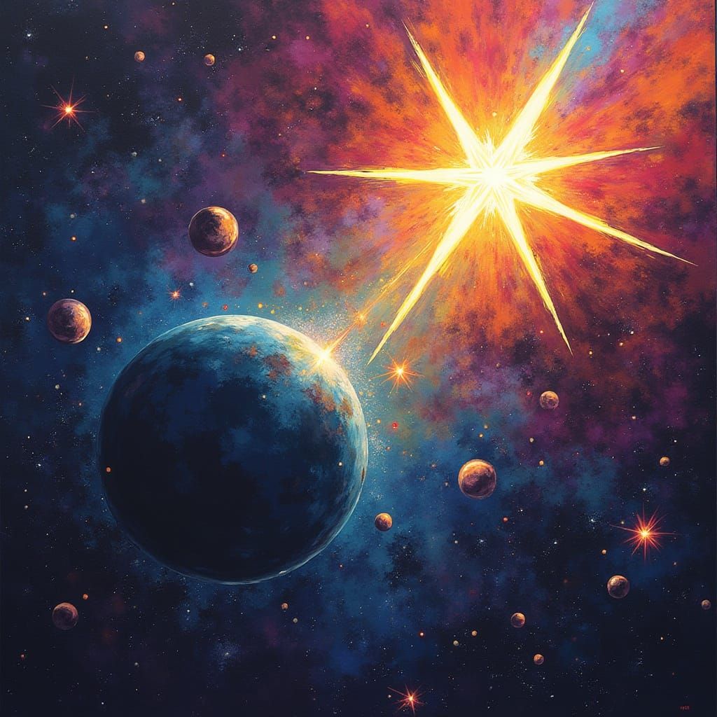 Luminous Star Finds Friend on Dark Planet in Graffiti Art