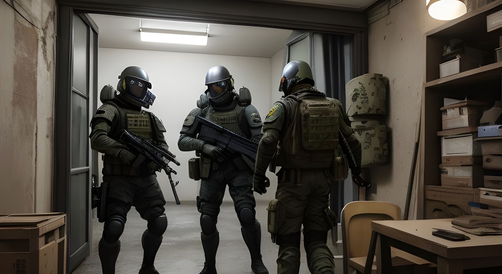 Special Forces Explore Armored Backrooms