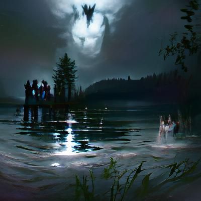 Sinister Baptism by Moonlight at Creepy Lake