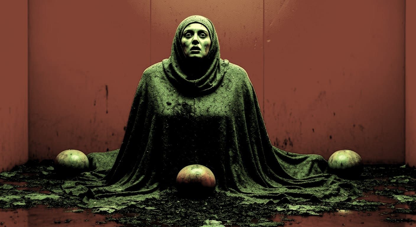 Strange Tableau in Striking Electric Vivid Colors