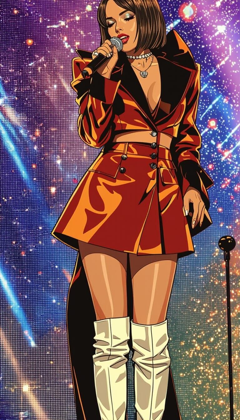 Alizee Singing in Concert, Inspired by Syd Mead