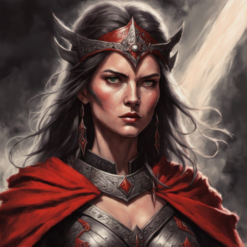 Epic Warrior Priestess in Plate Armor