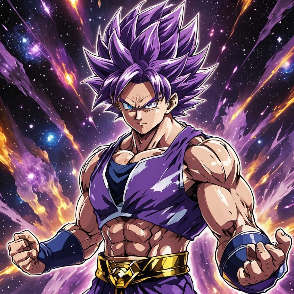 Super Saiyan Galaxy God in Anime Style