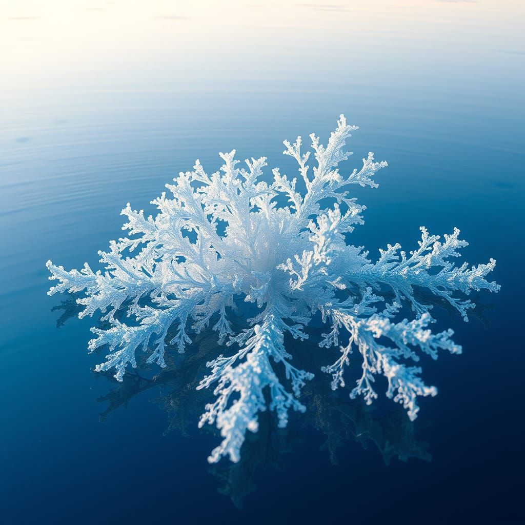 Fractured Winter Serenity in Futuristic, High-Tech Art