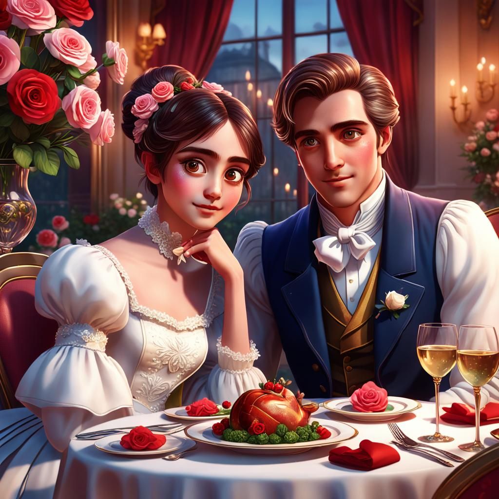 Regency Couple's Romantic Valentine's Day Dinner