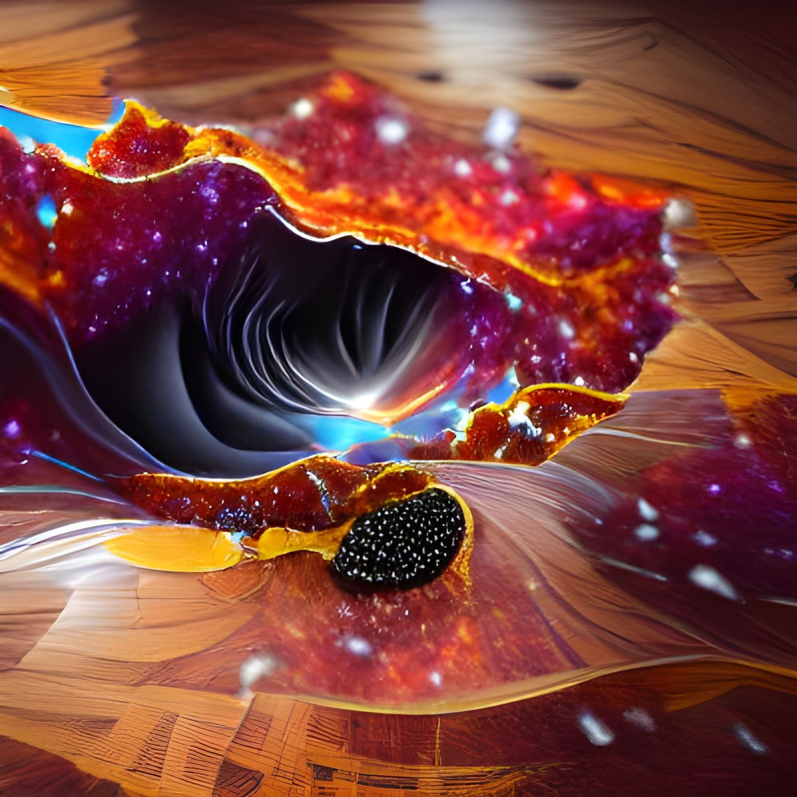 Alien Life Forms in Black Hole, Fractal Illustration