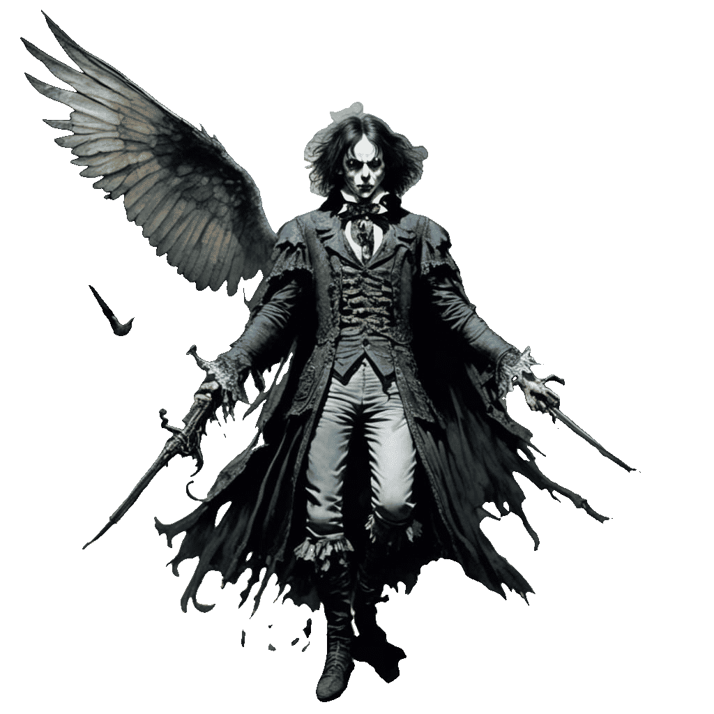 Realistic Angel in Horror Style