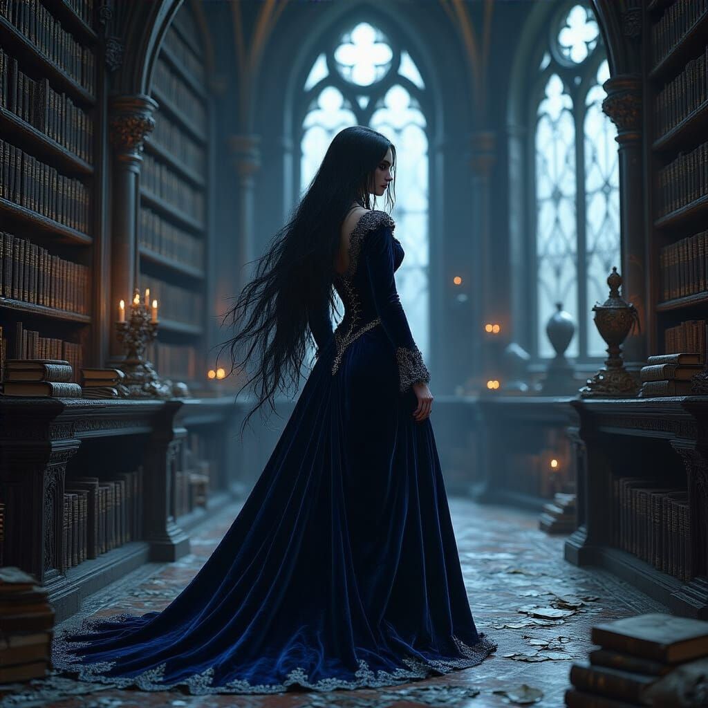 Gothic Queen Portrait in Dark Fantasy Style