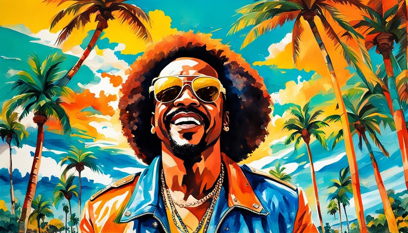 Singer in Jamaica: A Pop Art Watercolor Portrait