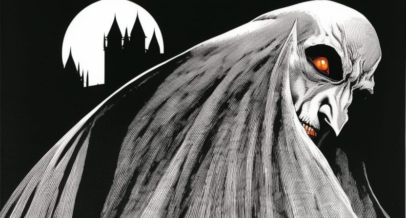 Nosferatu: Intricate Ink Drawing in Moebius Style