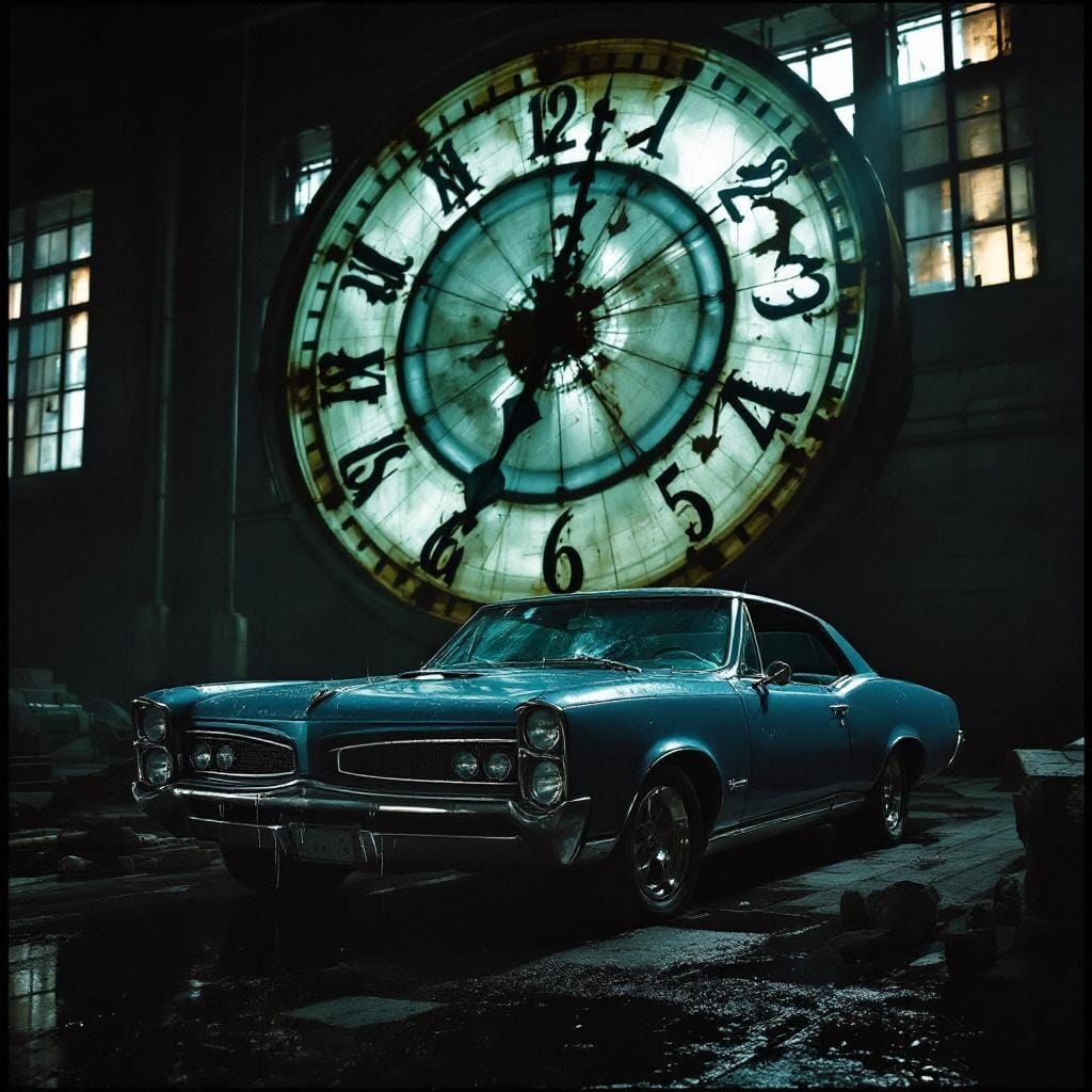 1967 Pontiac GTO in Warehouse with Subway Clock