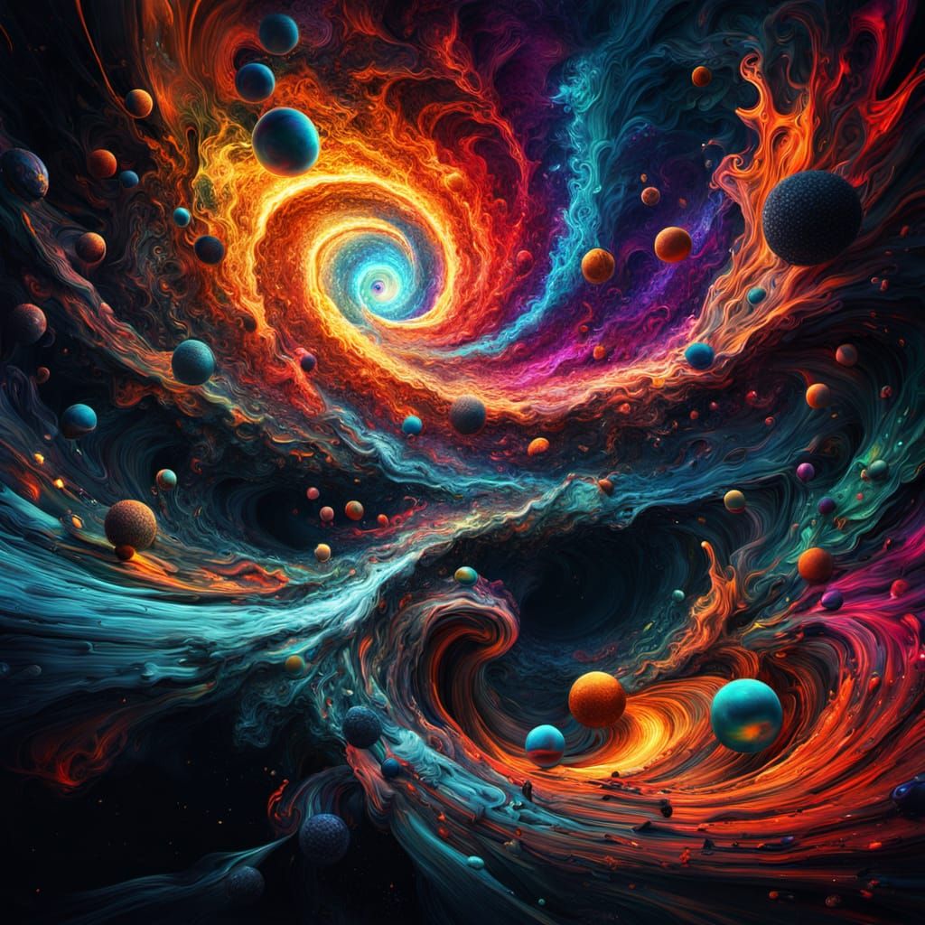 Surreal Spacial Rift in Hyperrealistic Digital Art