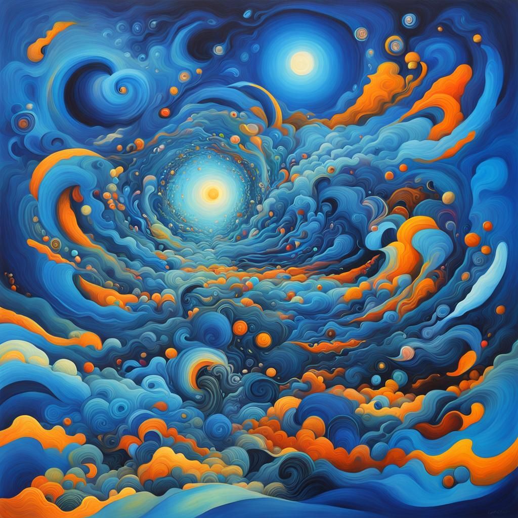 Surreal Blue Fantasy with Epic Scale