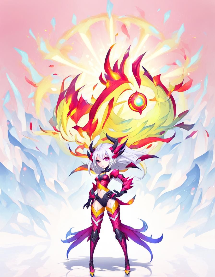 Cute Monster Girl Character in Anime Style