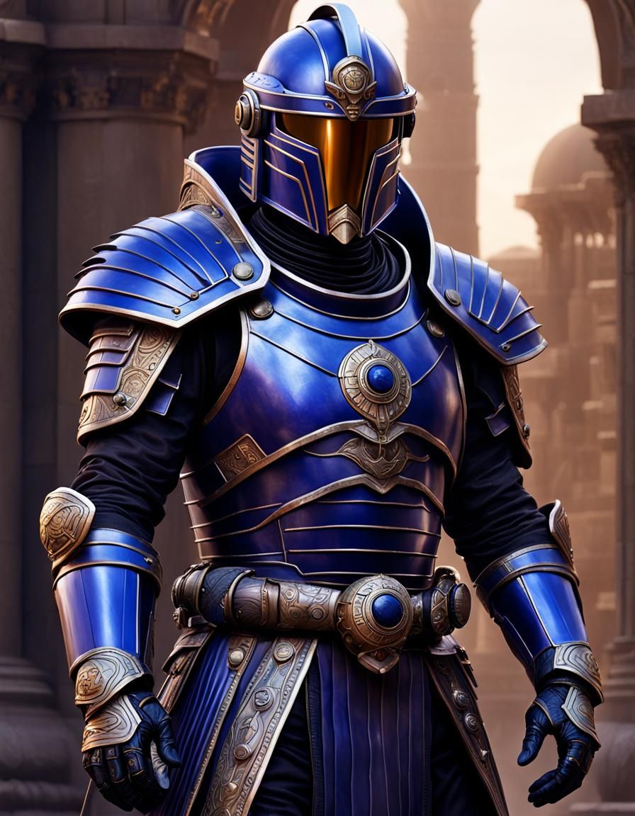 Armored Warrior in Detailed Matte Painting