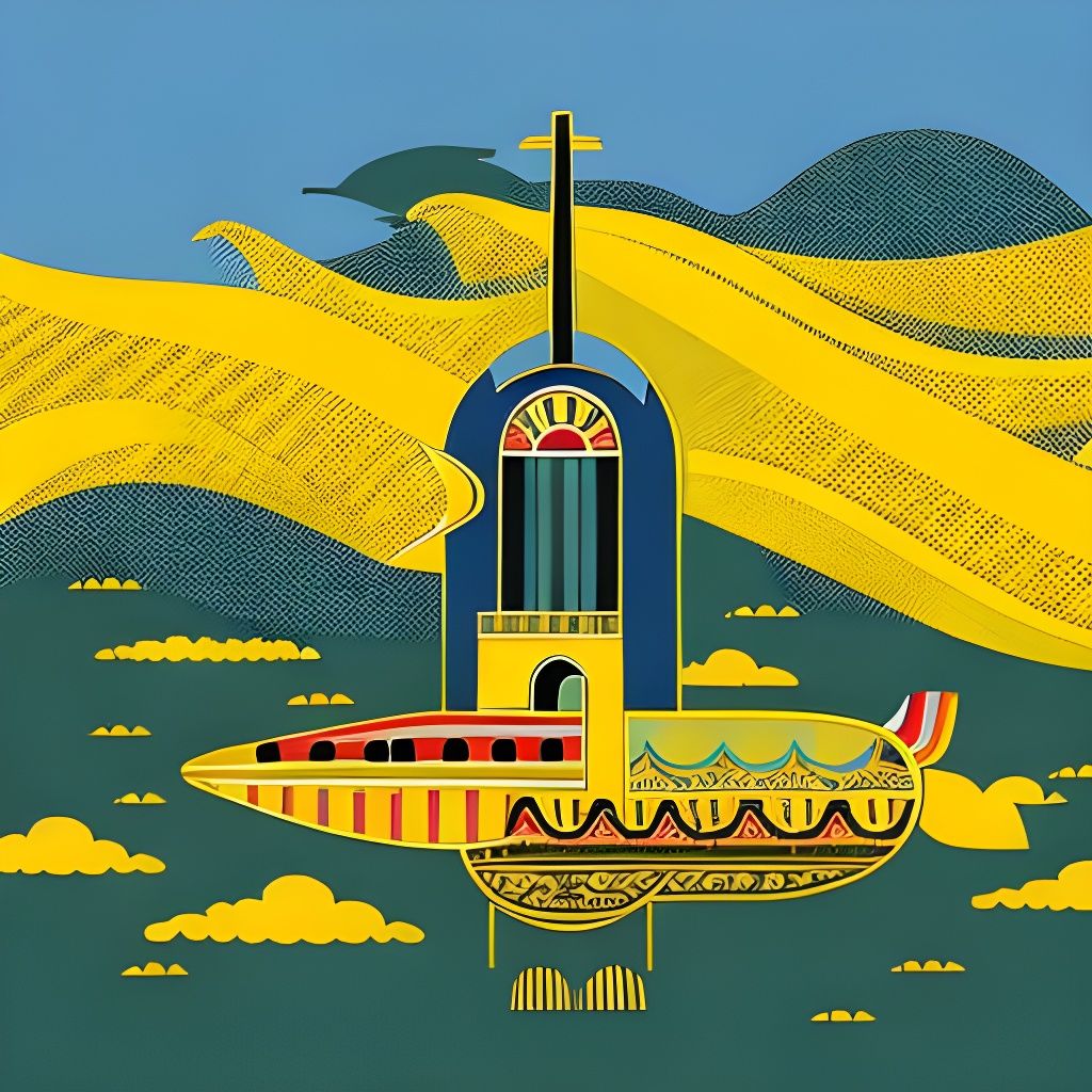 Yellow Submarine in Pop Art Style