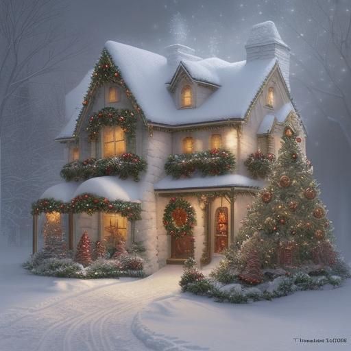 Christmas Store: Wreath, Candle, and Snow