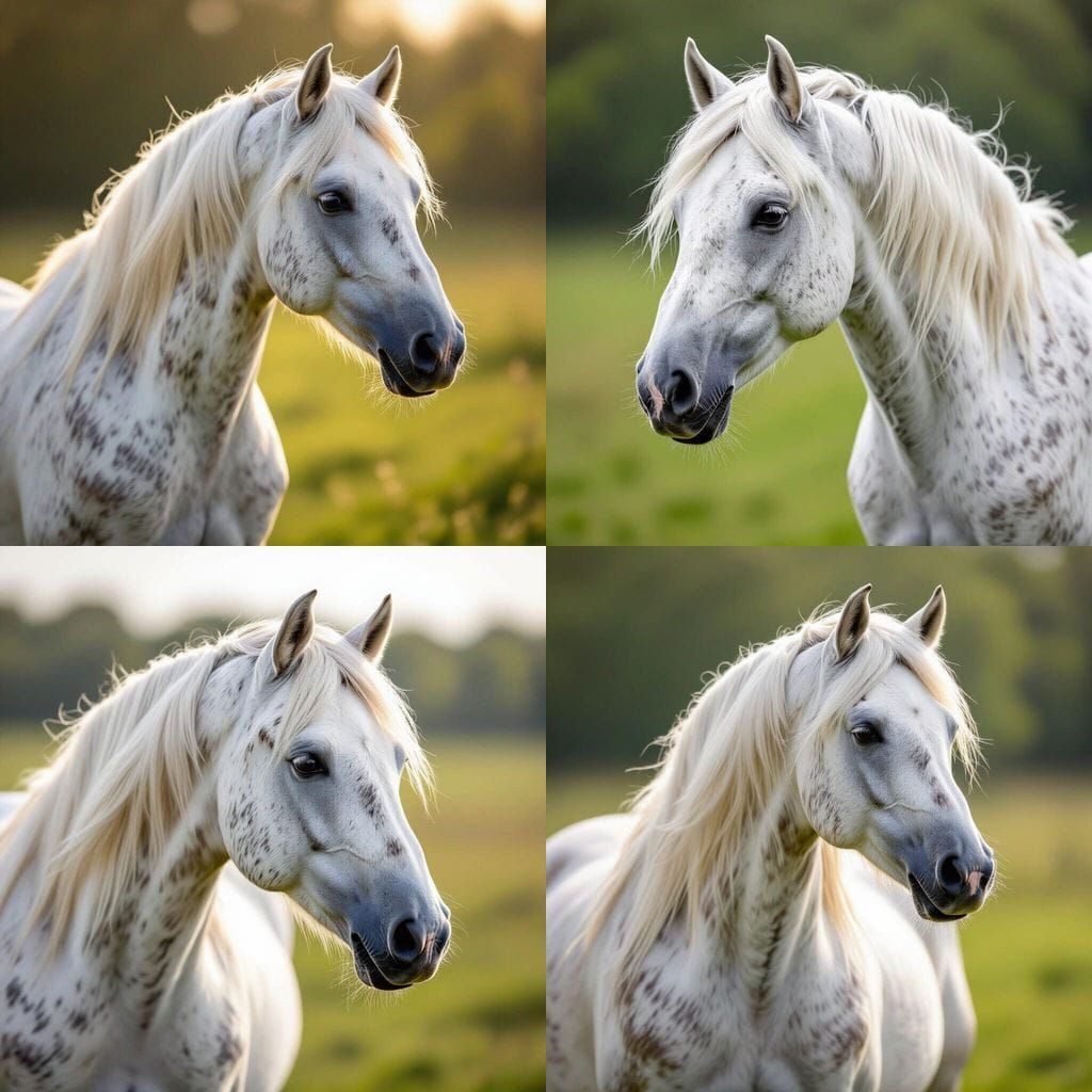 Majestic Dapple Grey Andalusian Mare in Soft Light