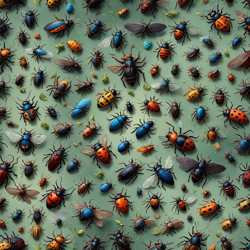 Seamless Repeating Bugs in Detailed Matte Painting