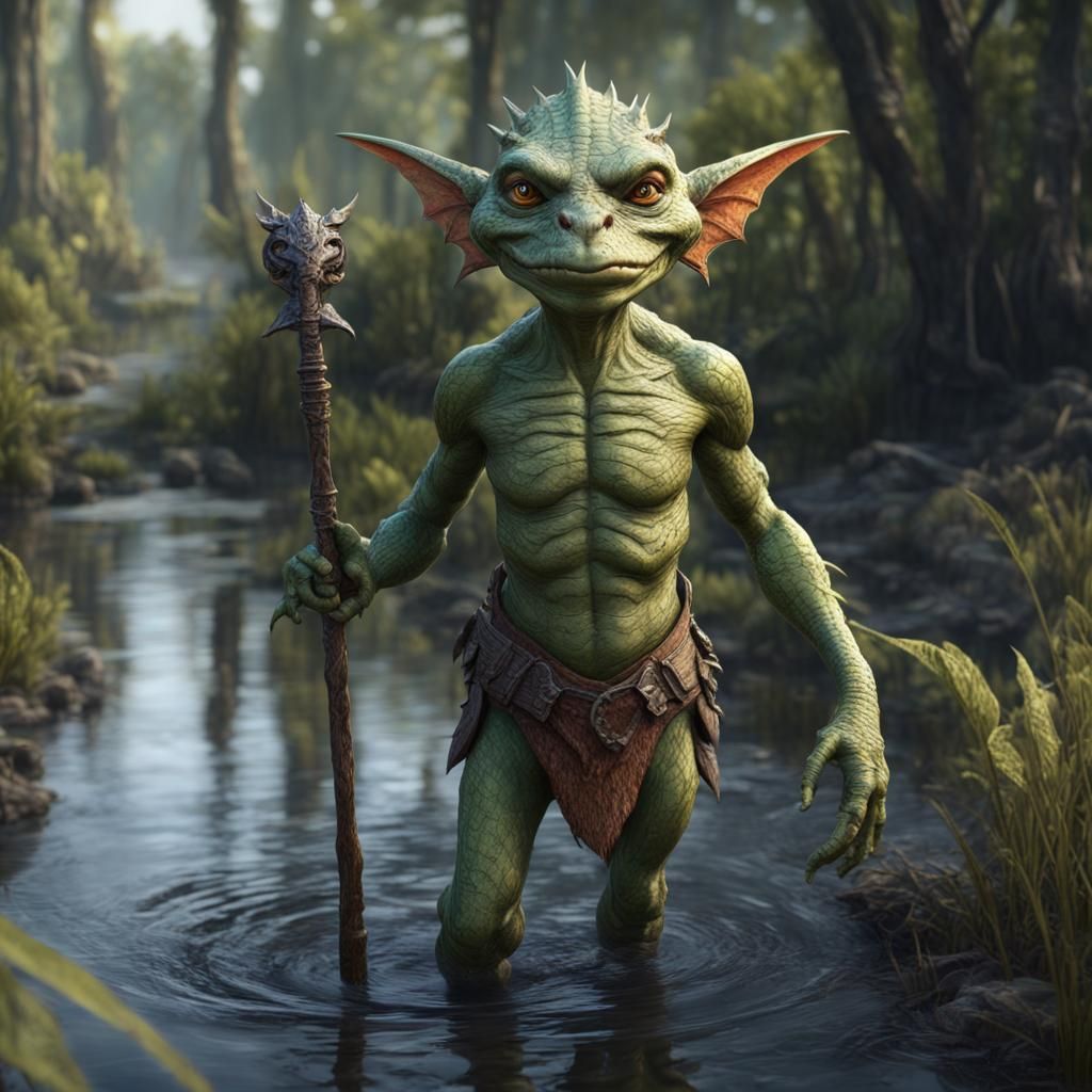 Alligator-goblin, swamp shaman
