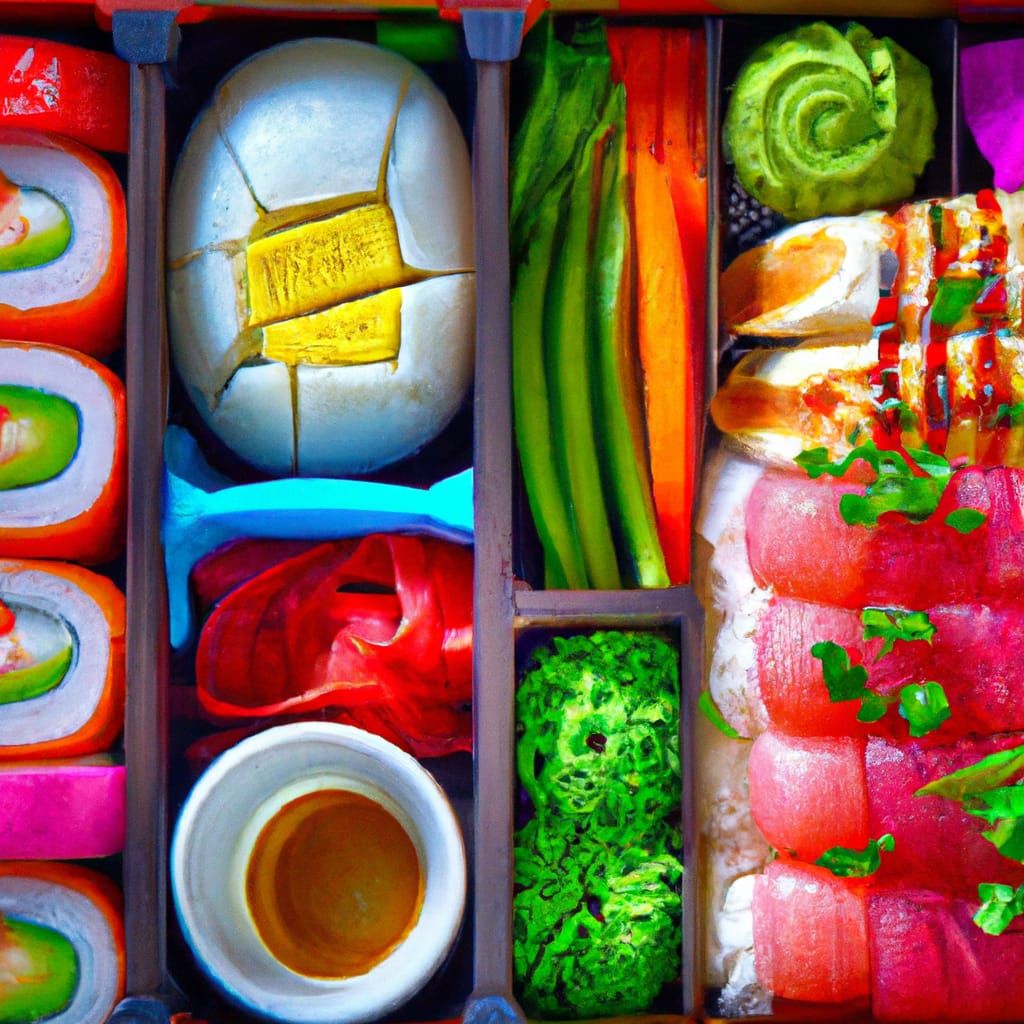 Isometric Sushi Bento Box Product Photography