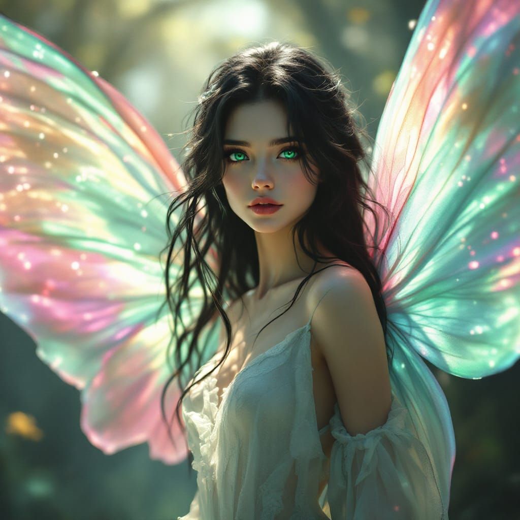 Photorealistic Fairy in Enchanted Forest