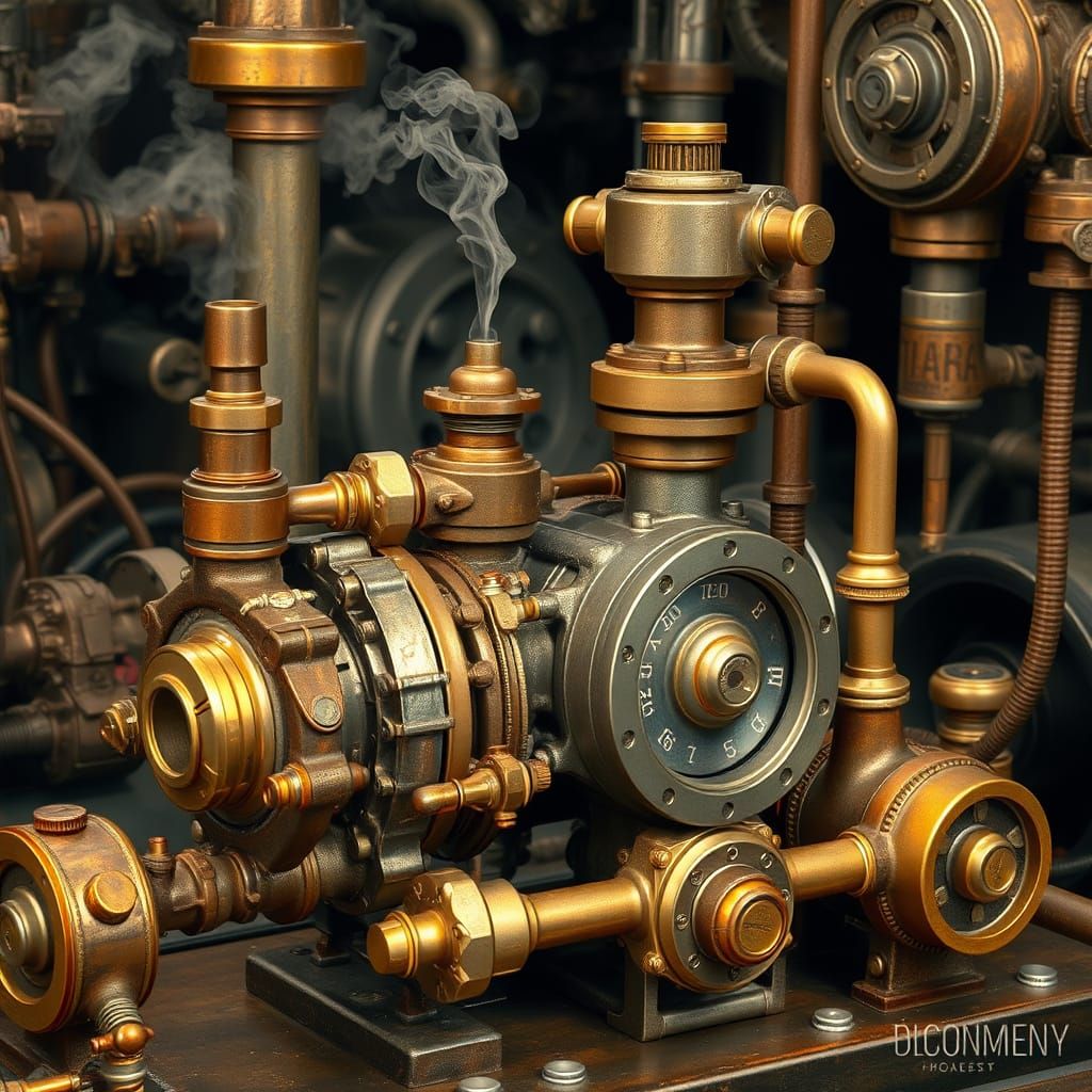 Steampunk Hydraulic Pump with Brass Fittings