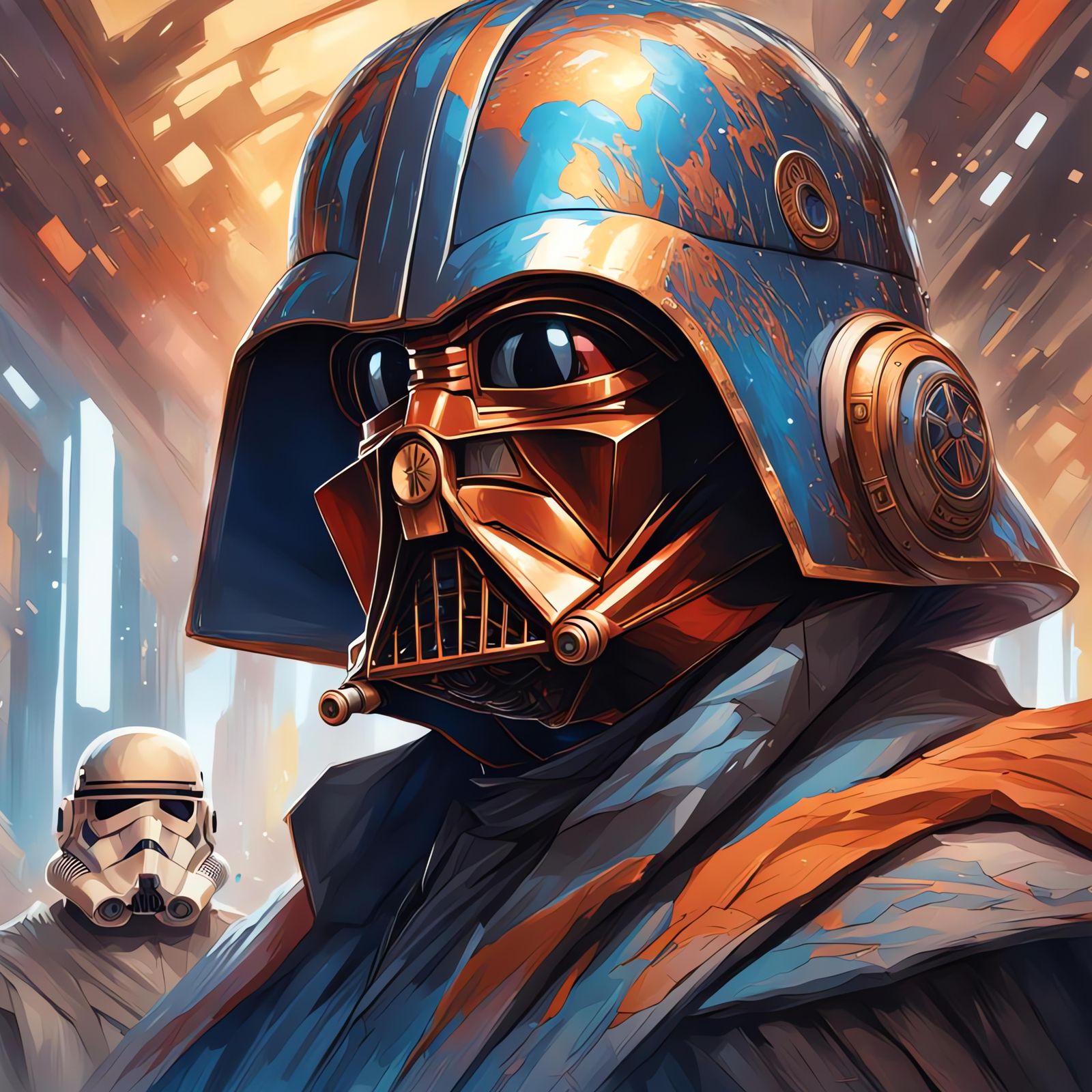 Hyperdetailed Portrait in Triadic Colors