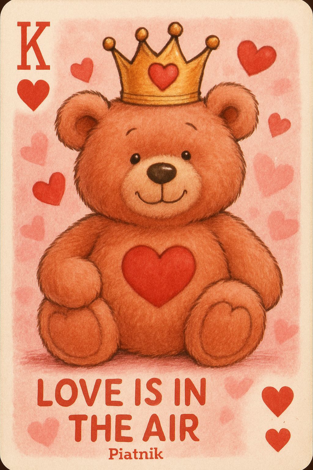 King of Hearts Teddy Bear with Hearts
