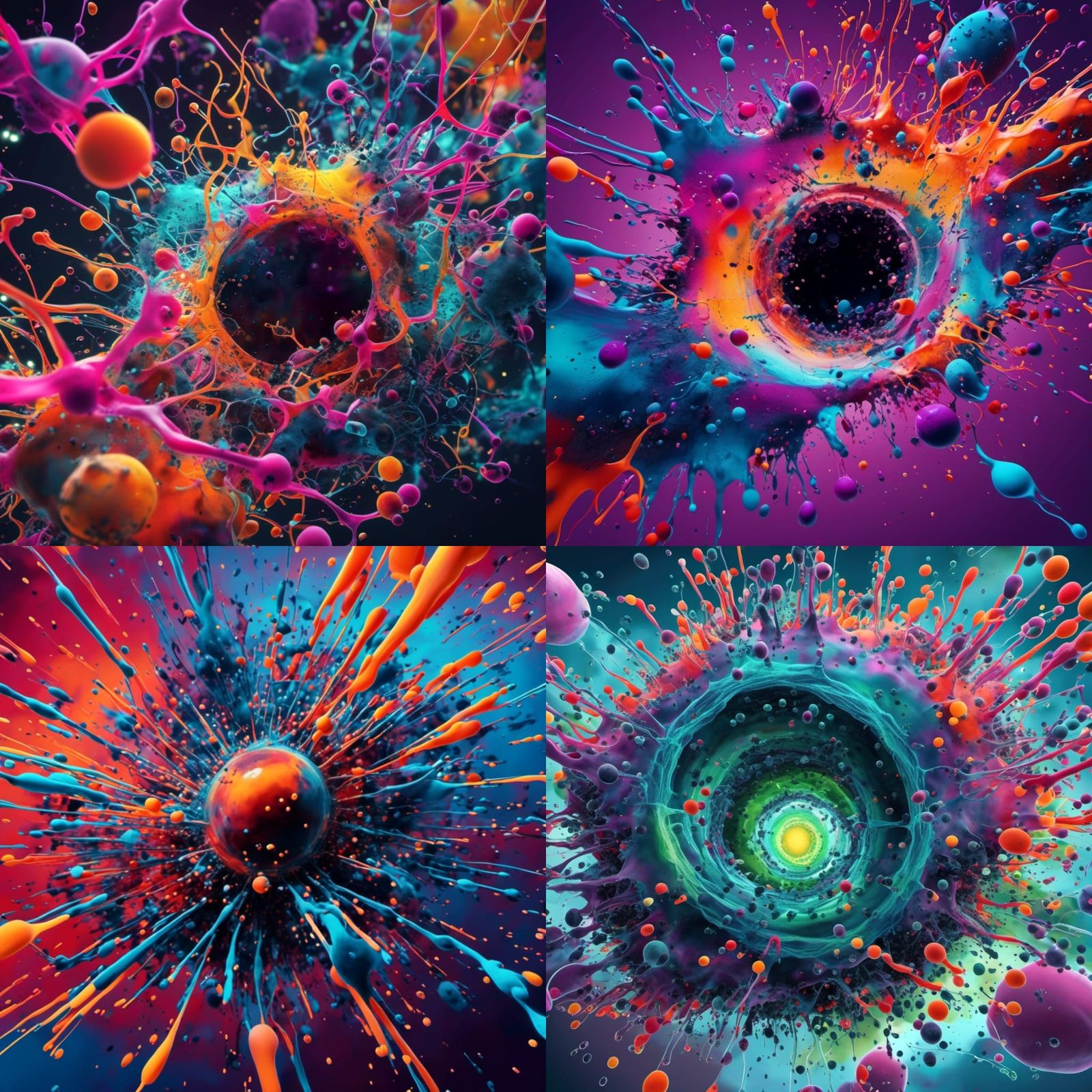 the creation of a complex molecule in a tube