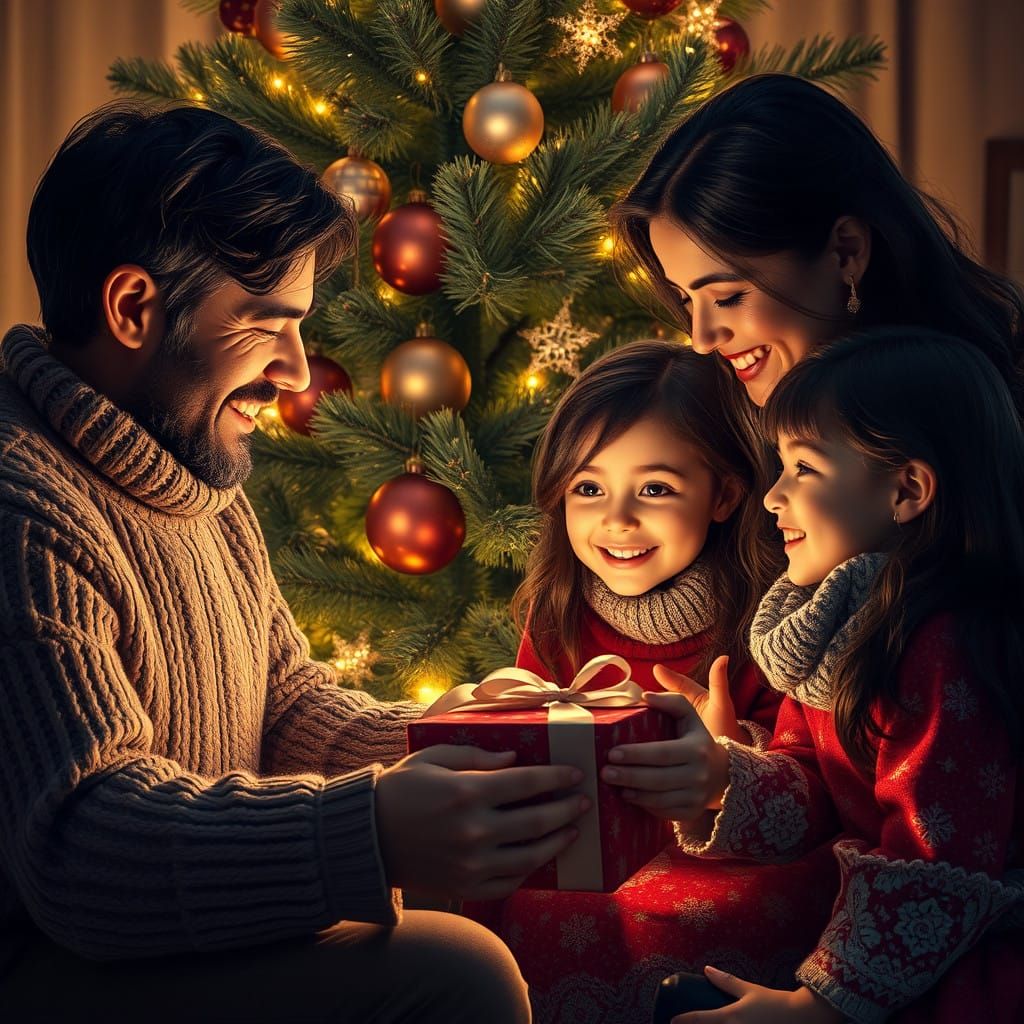 Intimate Christmas Gathering in Whimsical Winter Wonderland