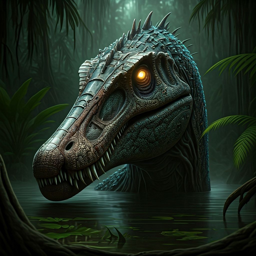 Spinosaurus lurking in the shadows...