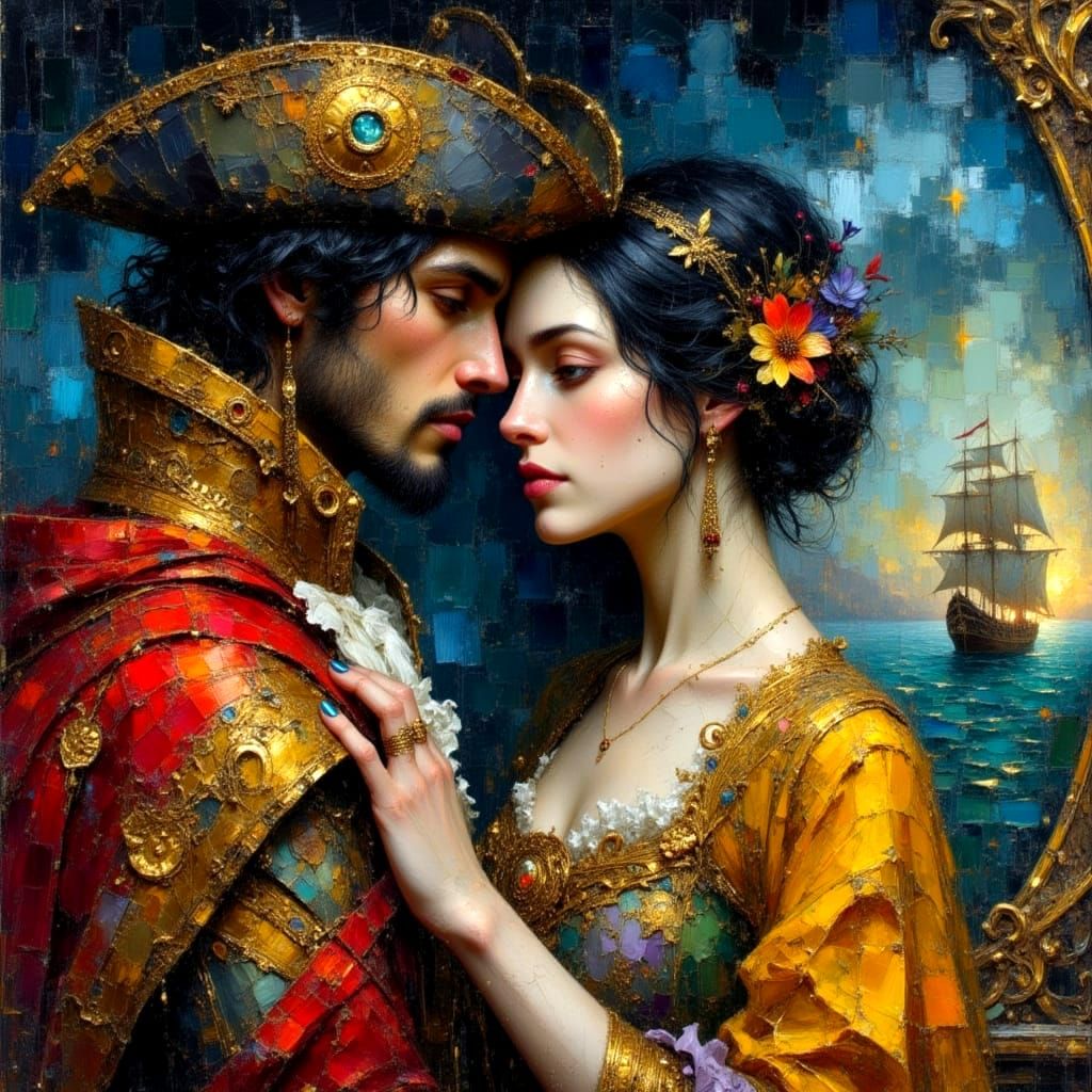 Pirate King and Queen: Impasto Oil Painting