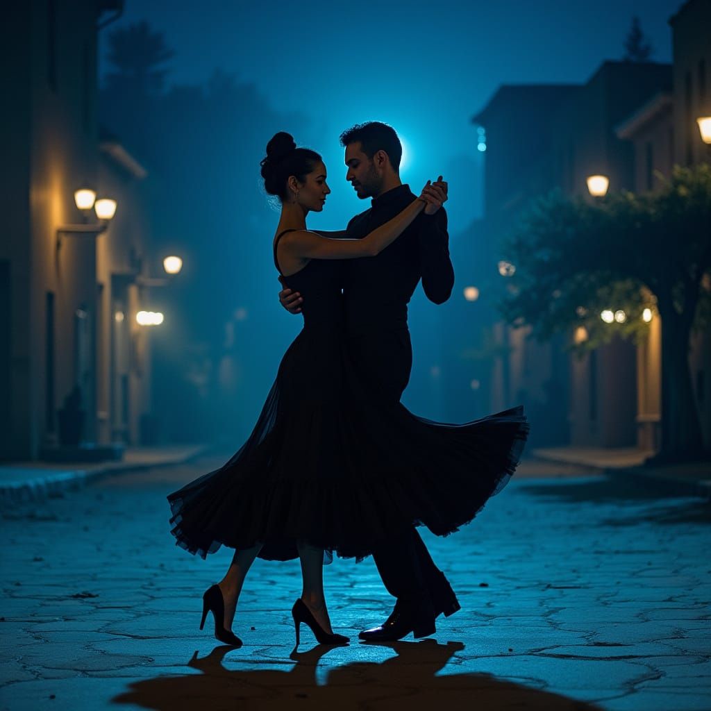 Midnight Tango Rivalry in Dramatic Blue Hues