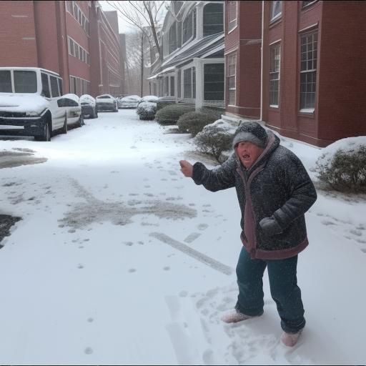 Humorous Post-Snowstorm Scene in Massachusetts