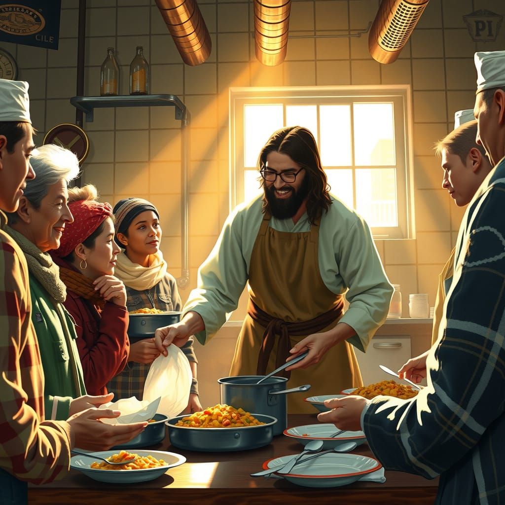 Jesus Serves Hope in the City Soup Kitchen
