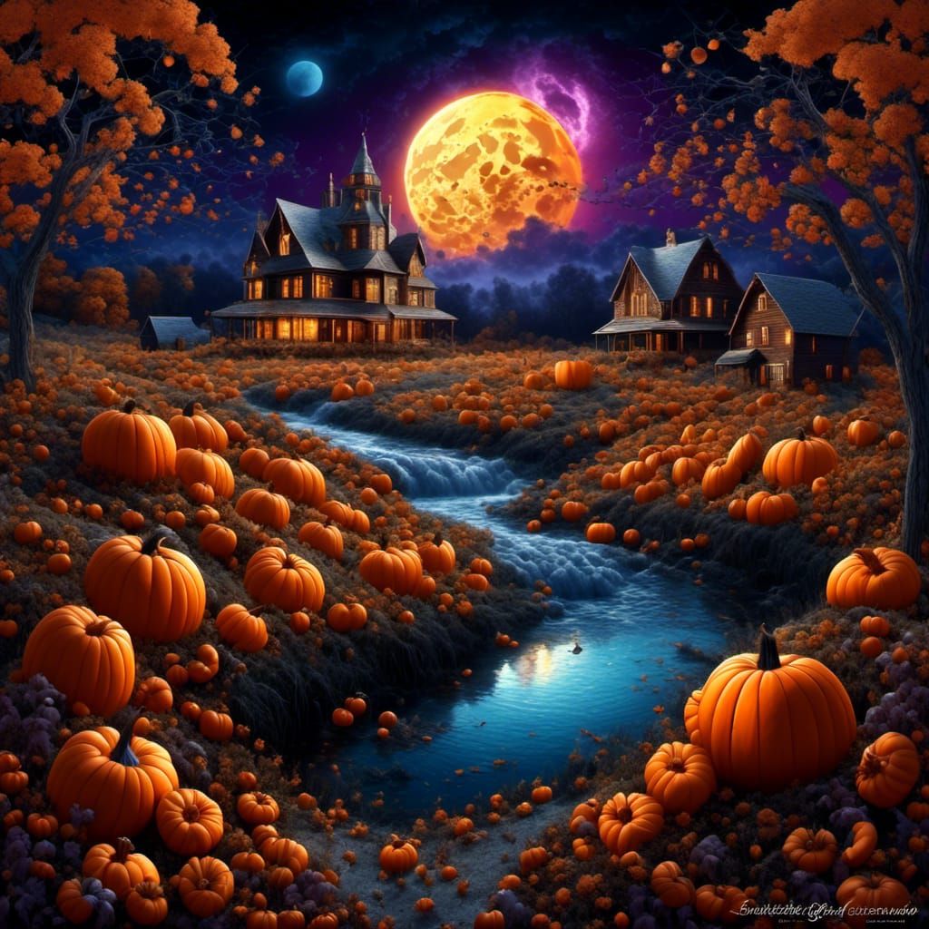 Samhain Harvest: Detailed Fantasy Illustration