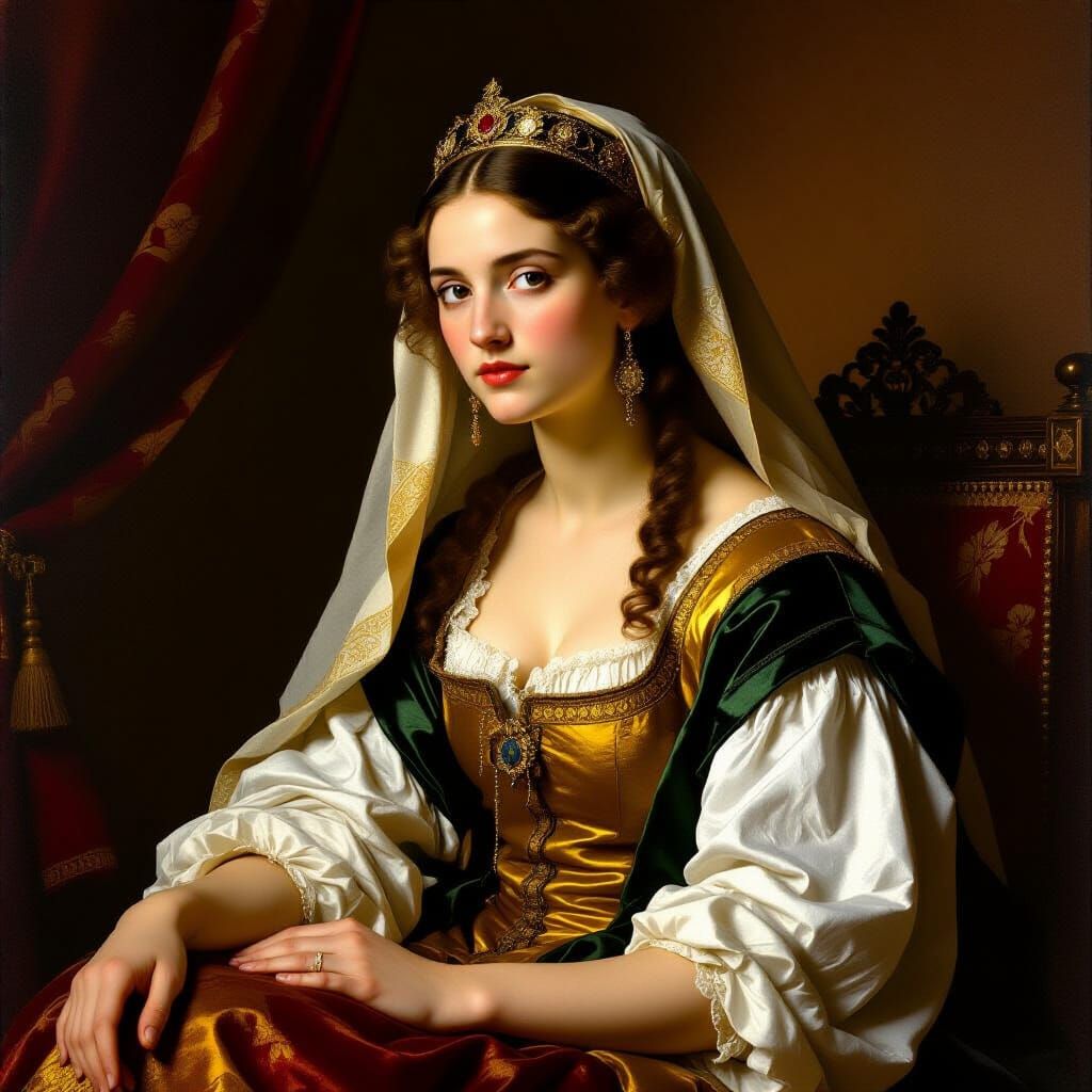Queen Esther Prepares, in Dutch Golden Age Style