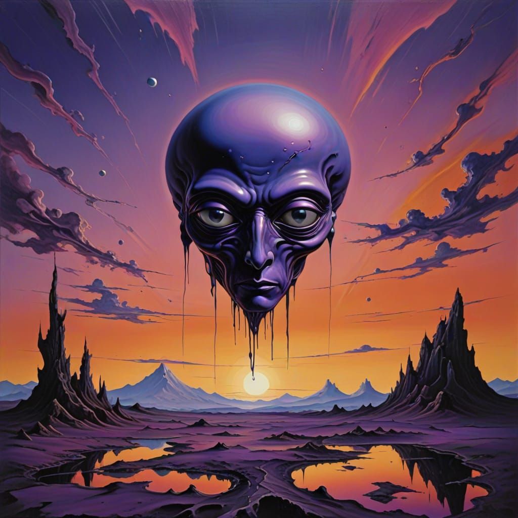 Shades of purple alien sunset