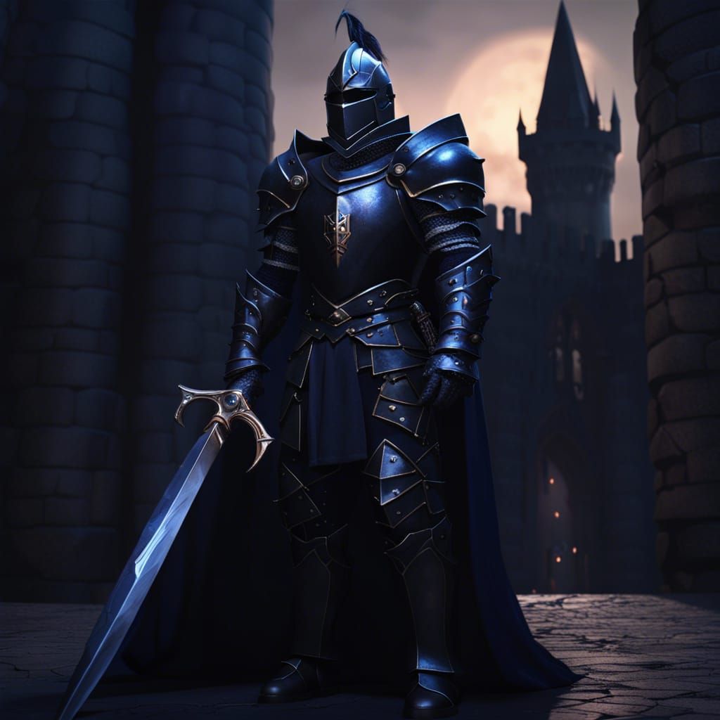 Dark Knight in Armor, Dark Fantasy Concept Art
