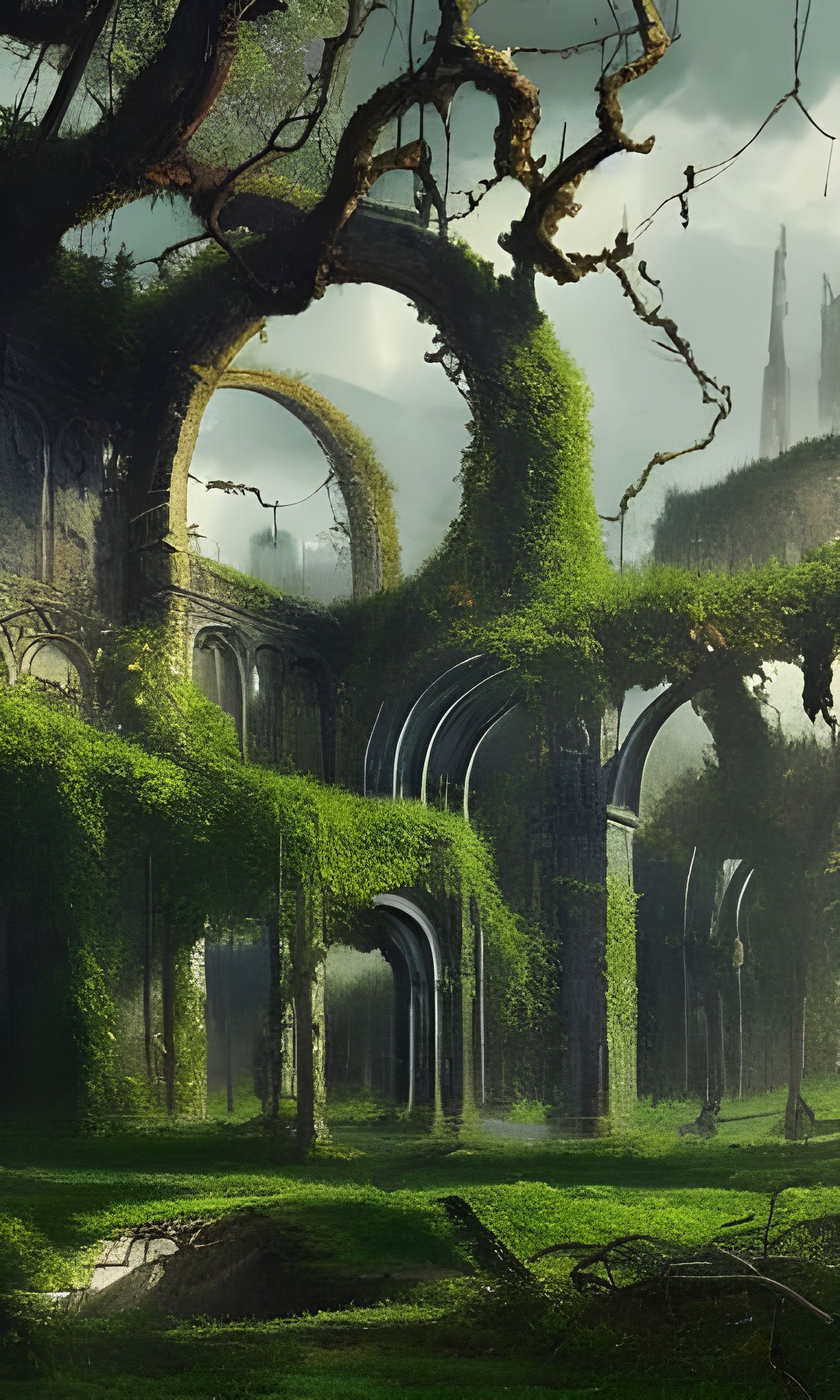 Post-Apocalyptic City Ruins in Hyper-Detailed CGI