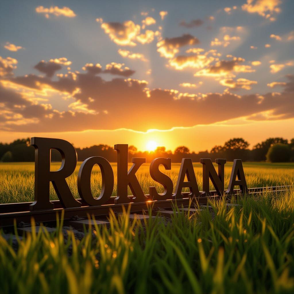 Cinematic Sunset Over Rural Field with Glowing Golden Hour L...