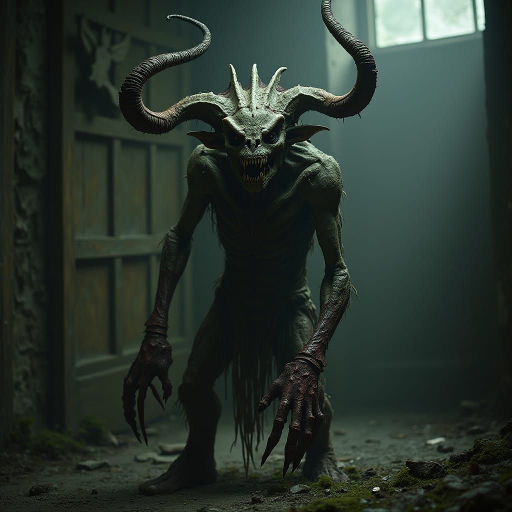 Gothic Demon in Haunted Mansion