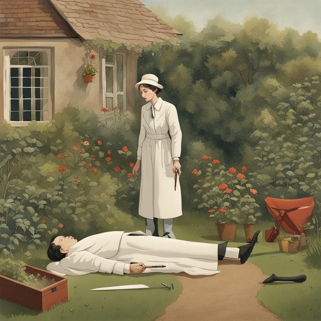 Eerie Garden Murder Scene