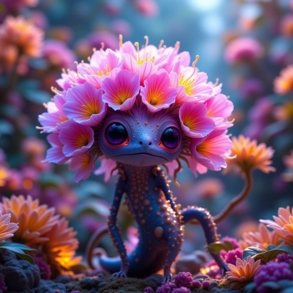 Dayglo Space Creatures Disguised as Flowers