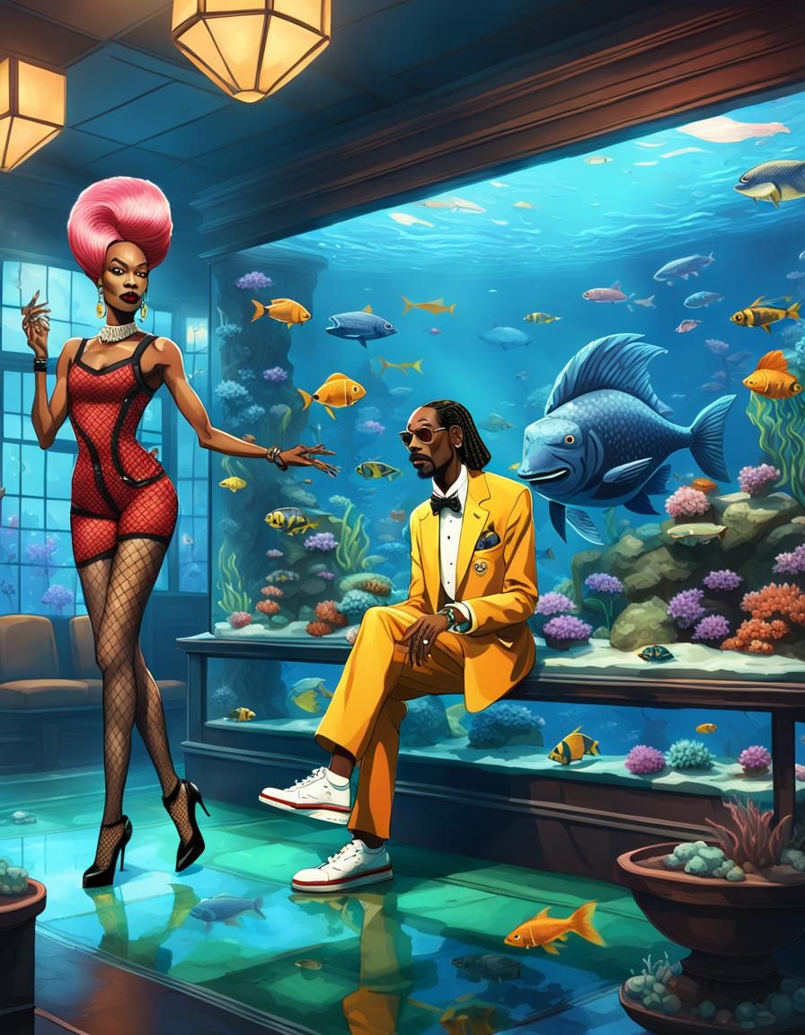 Snoop Dogg as Drag Queen in Dystopian Art Deco